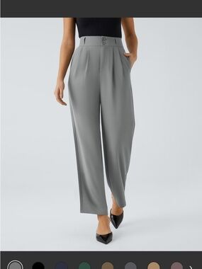 HALARA Flex Pleated High-Waist Straight LegPants - Gray NWT